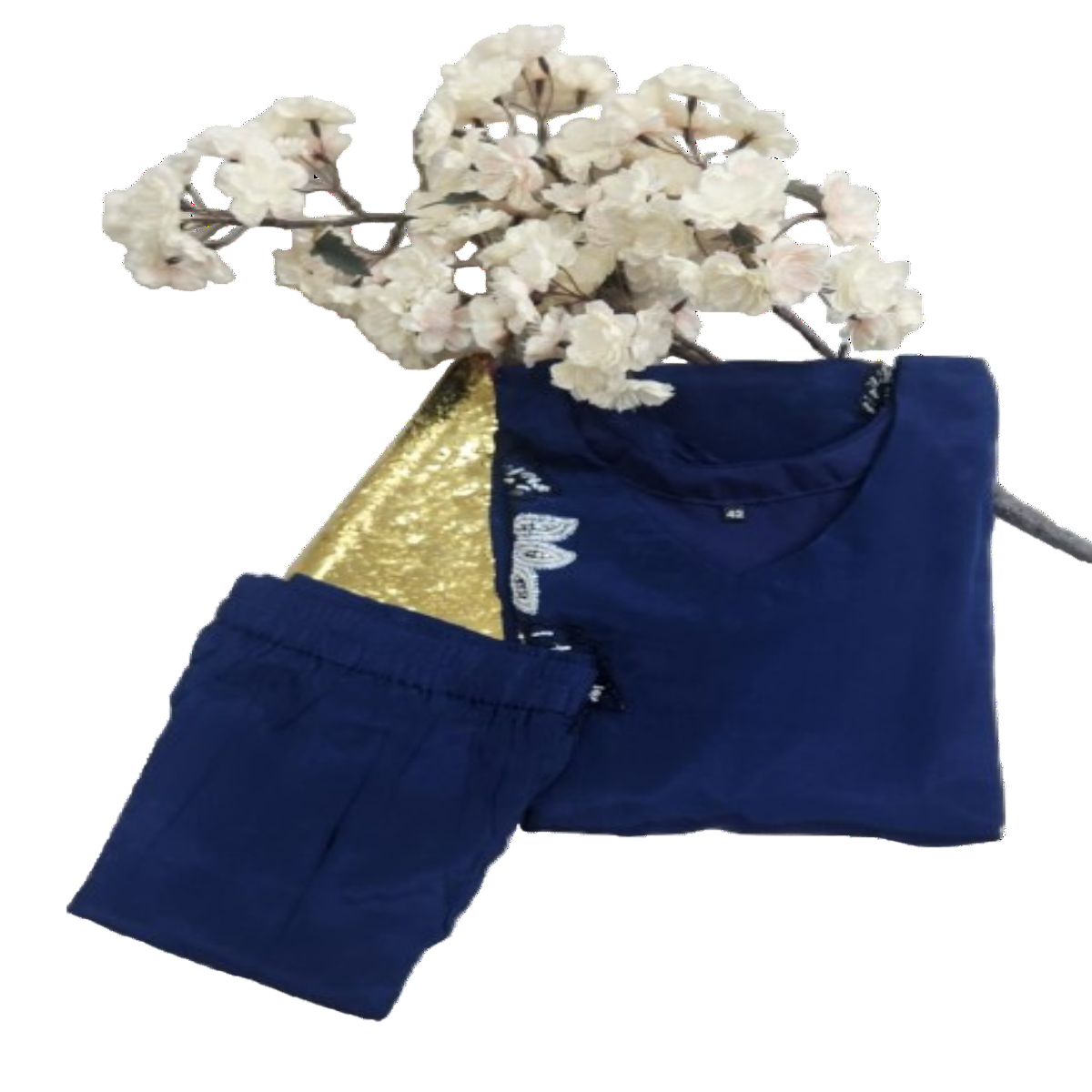 2 PC Cord Set Navy Blue