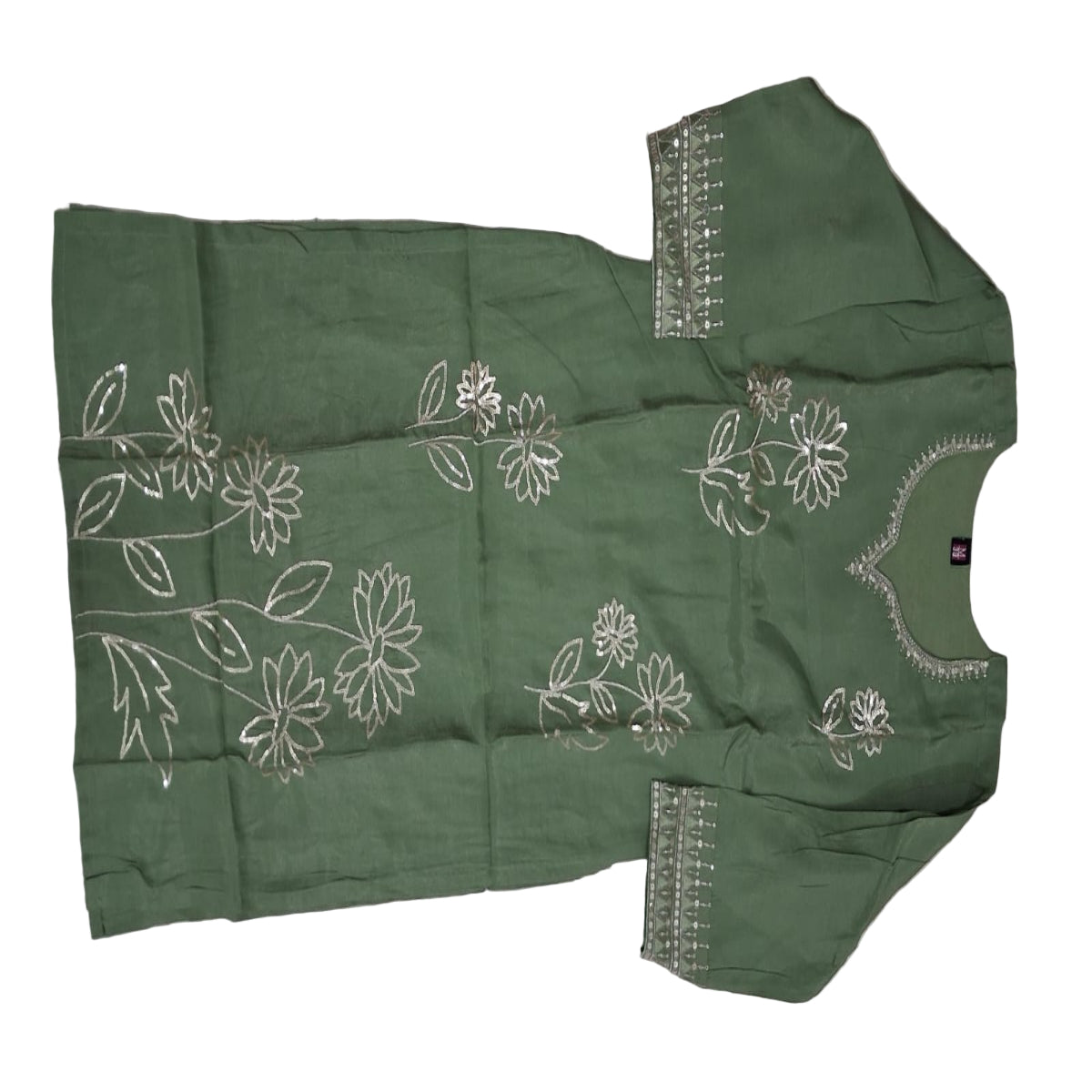 3 PC Curved Neck Sage Green