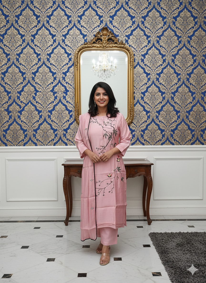 3PC - Round Neck - PINK