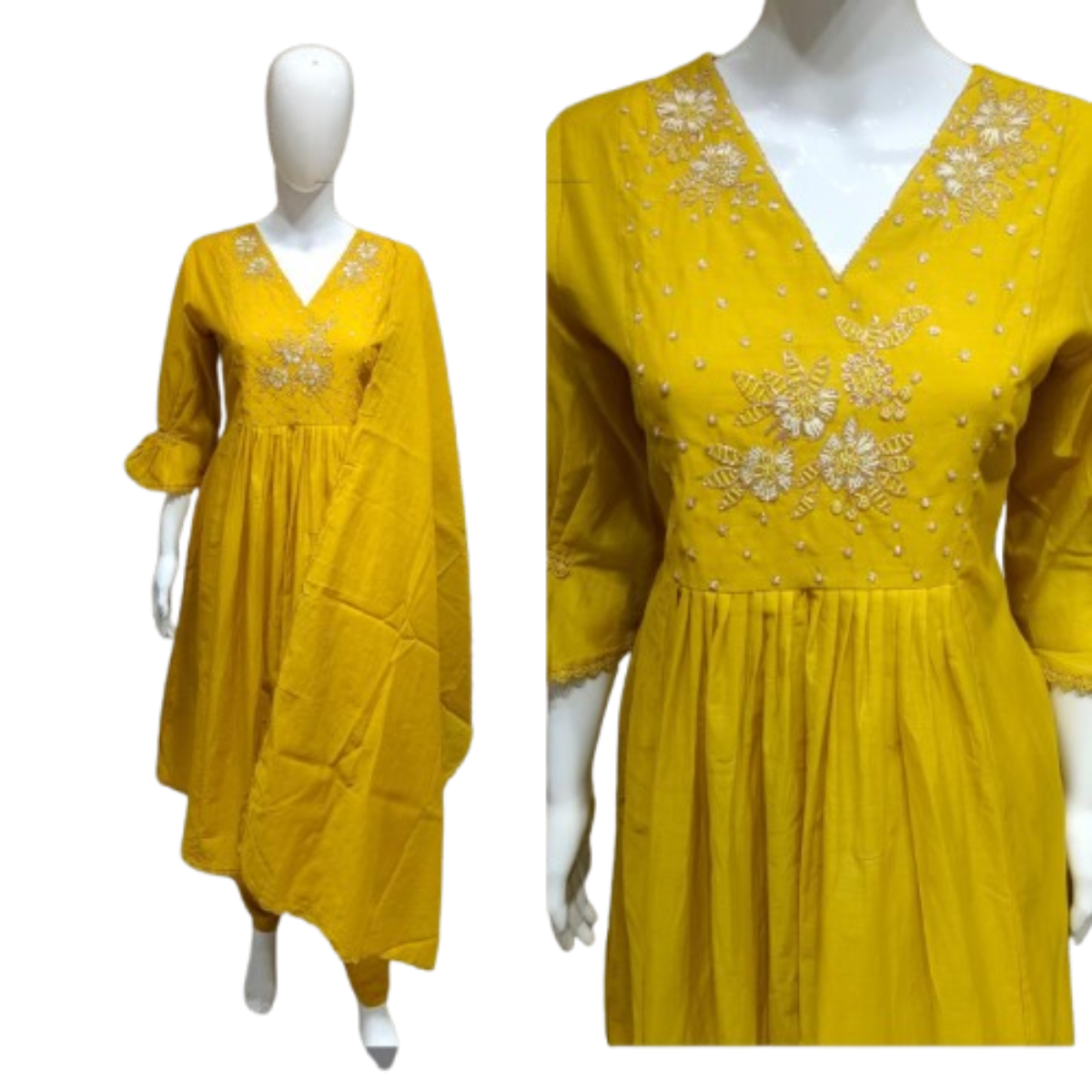 3 PC Set - VNeck - LEMON YELLOW
