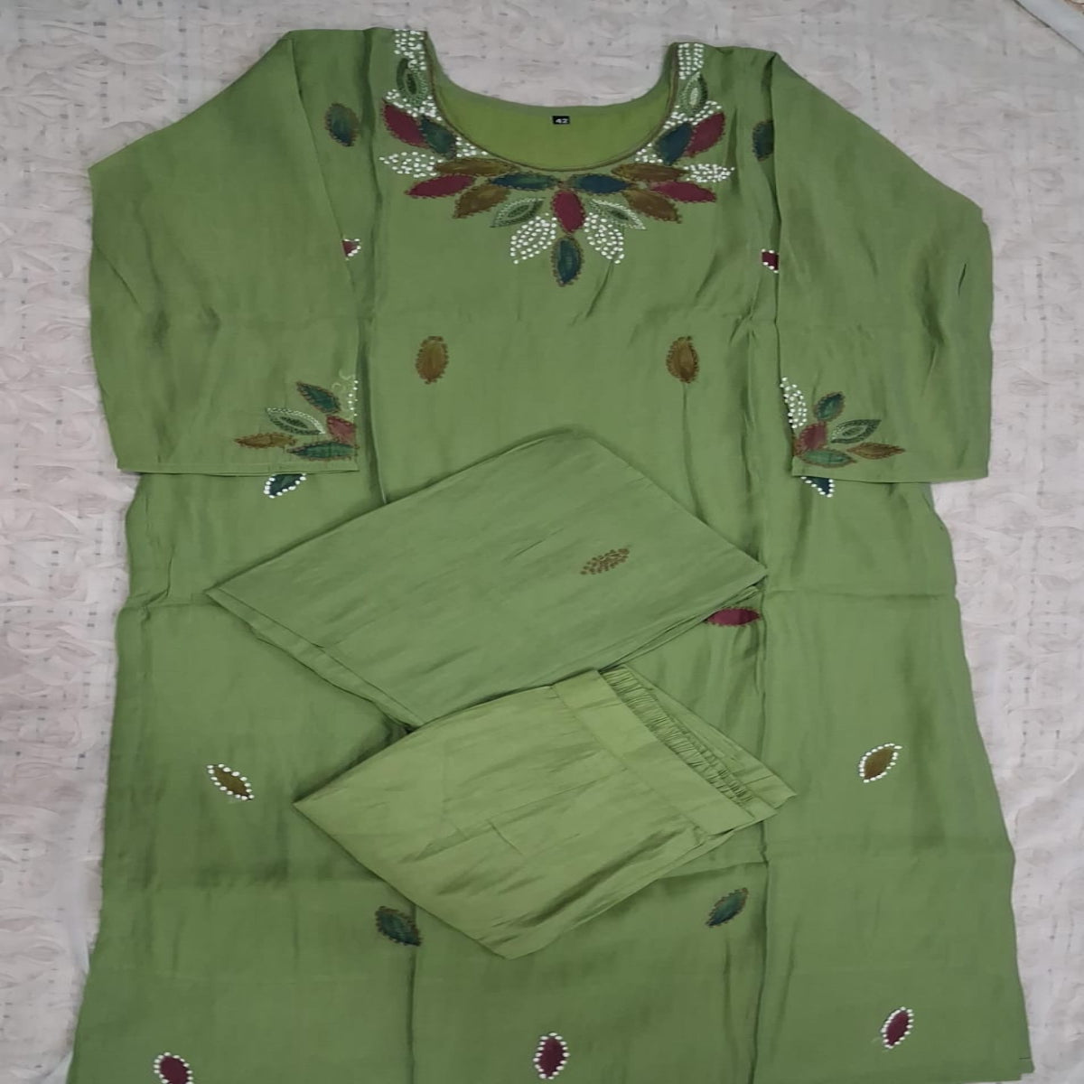 Pista Green cotton 3 Piece Set