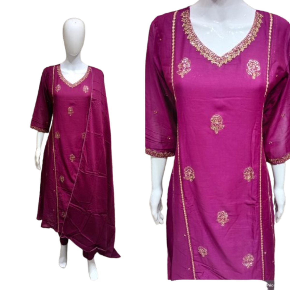 3 PC - CV-Neck - Purple