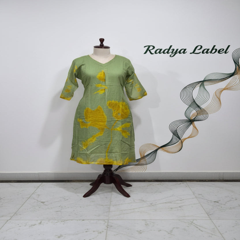 RL03BA03 3PC V NECK TIE DIE GREEN2