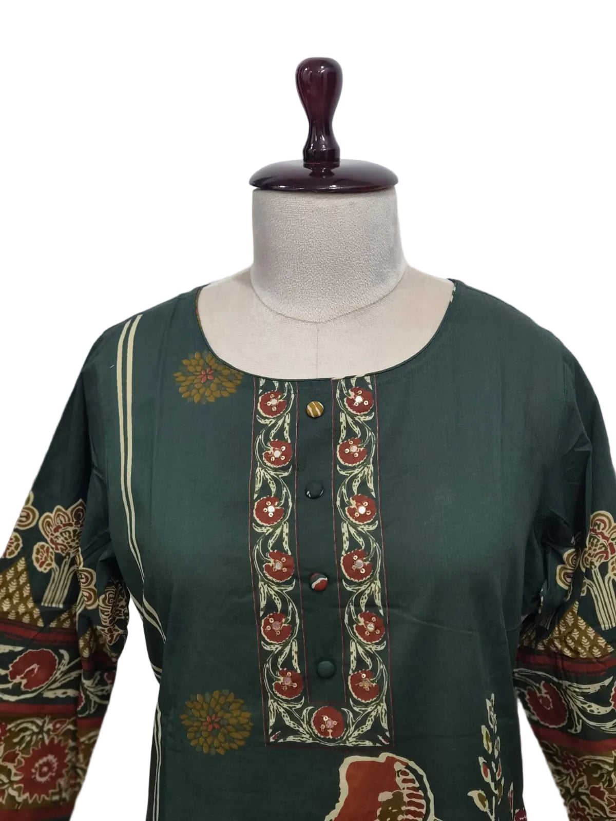 RL03WS11 3PC U-NECK DARK GREEN