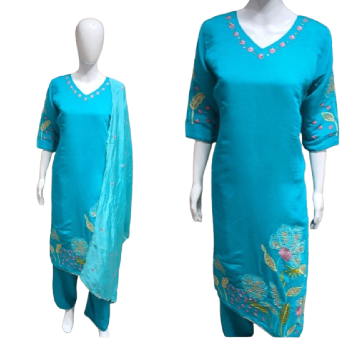 3 PC - VNeck - Blue