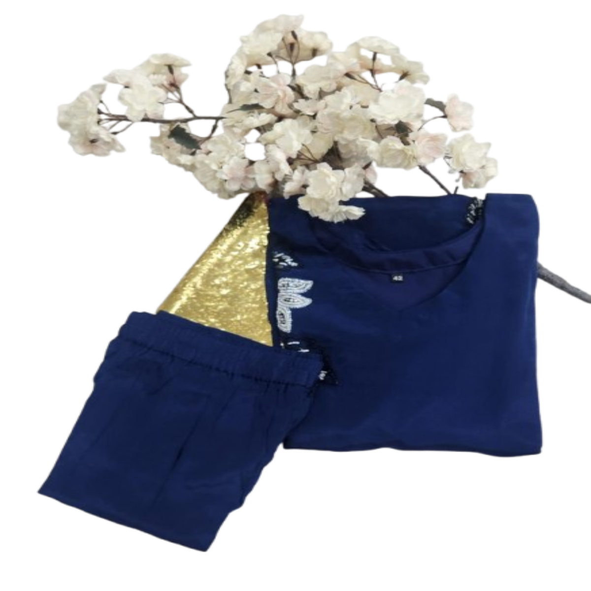 2 PC Set - Kurti Set - Navy Blue