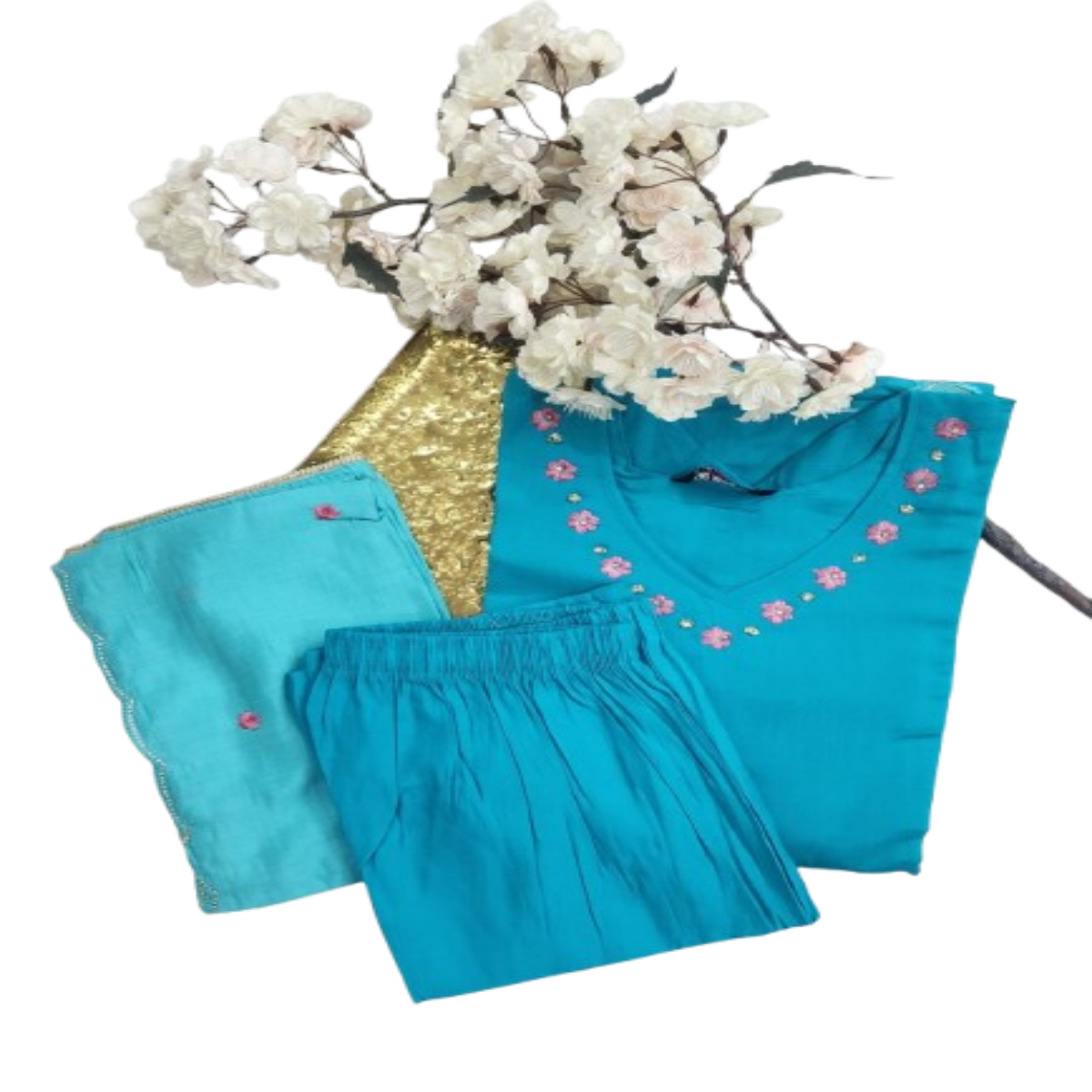 3 PC - VNeck - Blue