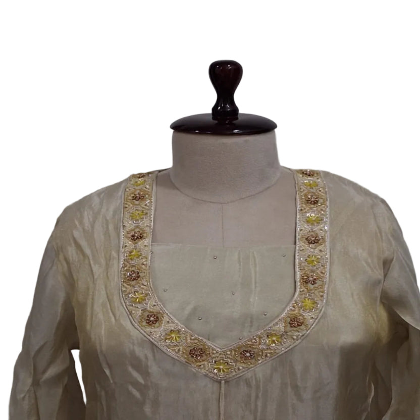 2PC-Dual shaded-Cream & yellow