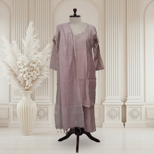 3PC-Curved Neck-Pastel Pink