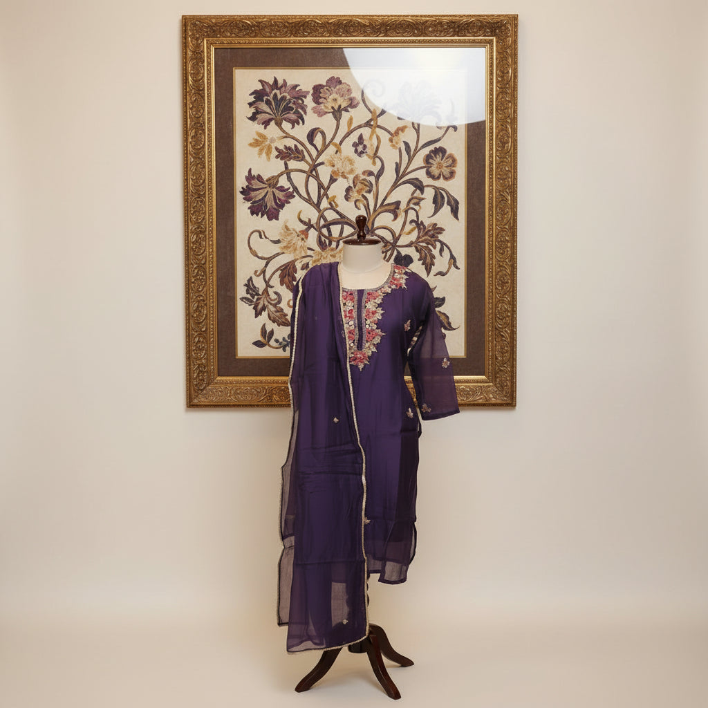 3PC-Round Neck-Purple