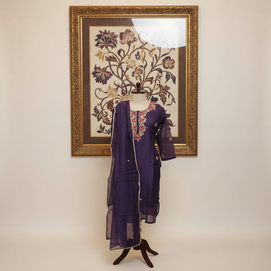 3PC-Round Neck-Purple