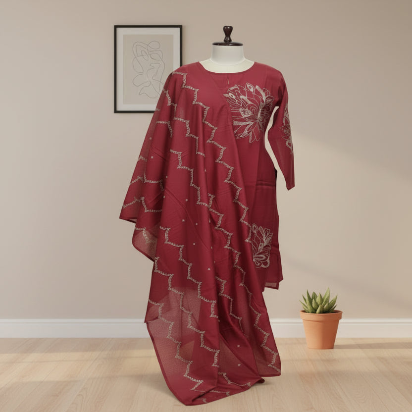 3PC-Round Neck-Red