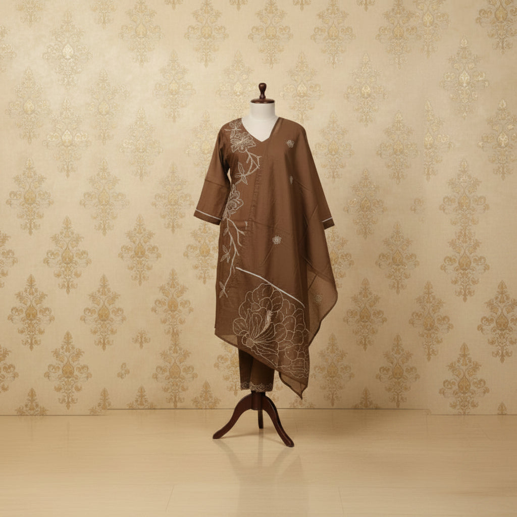 3PC-V Neck-Brown