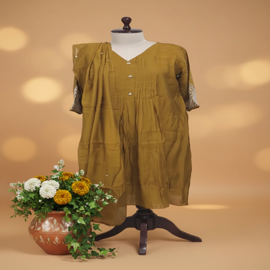 3PC-V Neck-Mustard