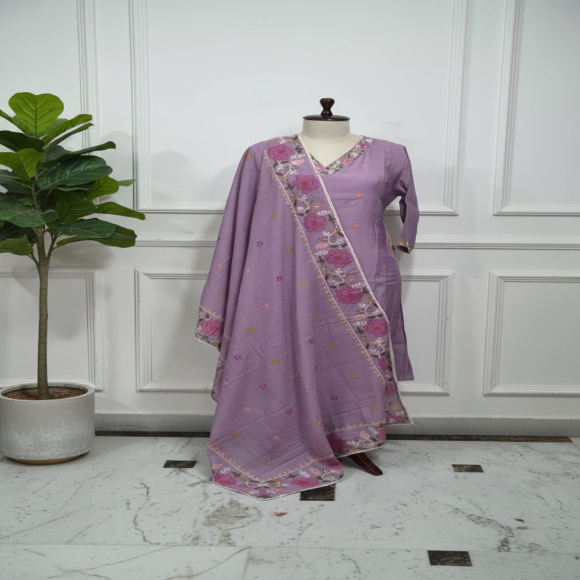 3PC-V Neck-Purple/Lavender