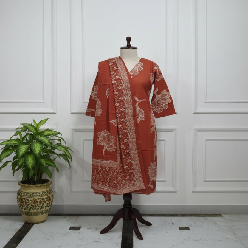 3PC-V Neck-Rust Brown2