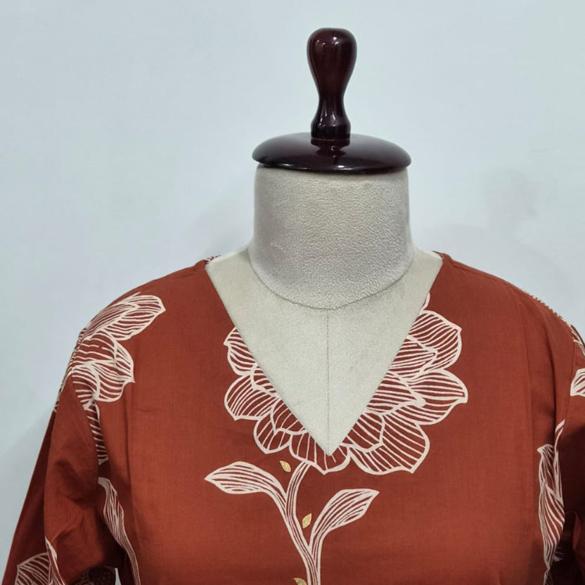 3PC-V Neck-Rust Brown3