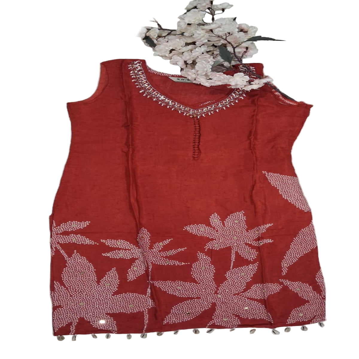 3PC - Curved V-Neck Dark Orange