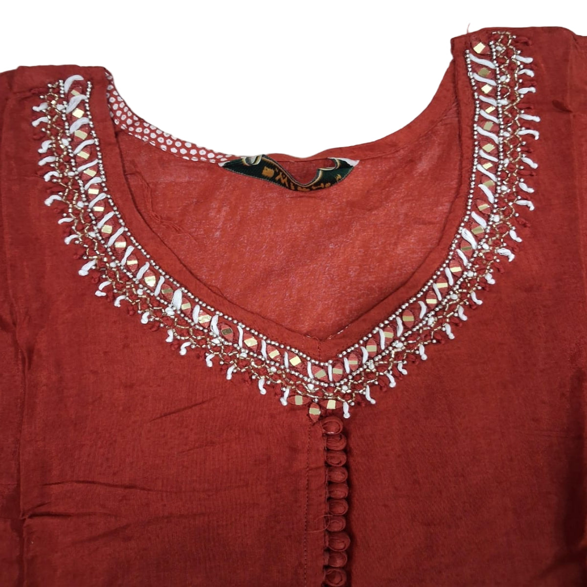 3PC - Curved V-Neck Dark Orange