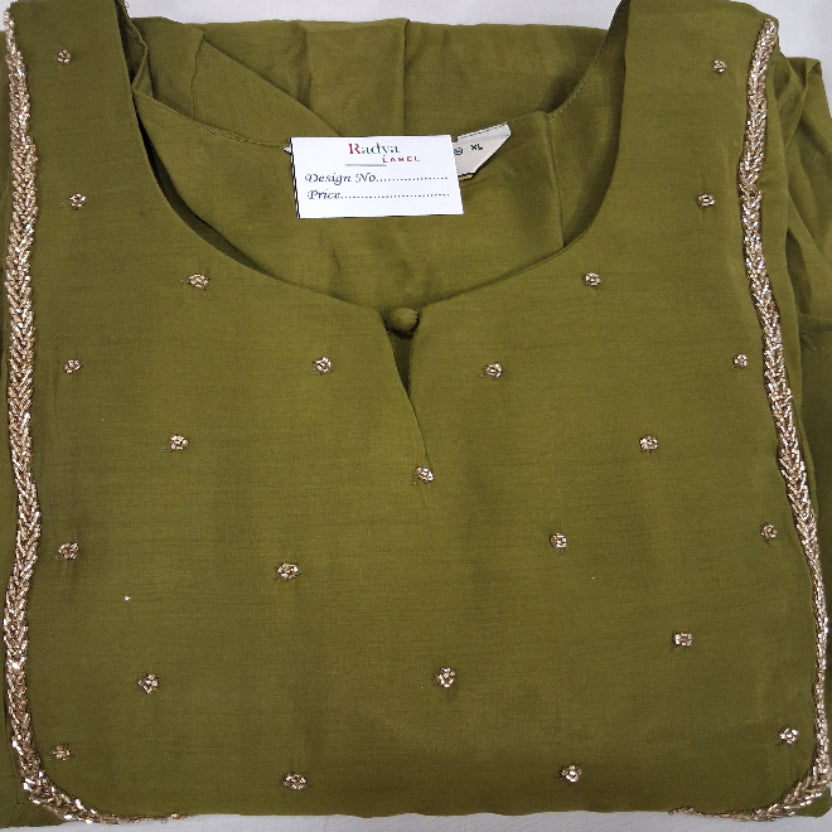 3PC - Round Neck - Olive Green2