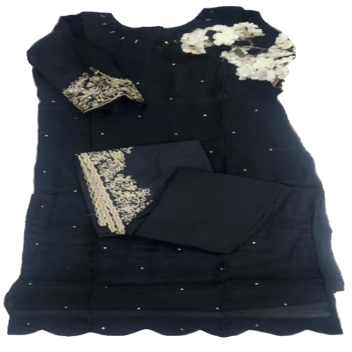 3PC - Scallop Neck - Black