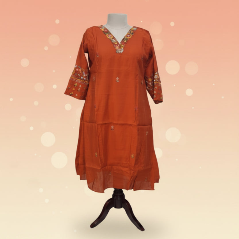 3PC - VNeck -  Rust Orange1