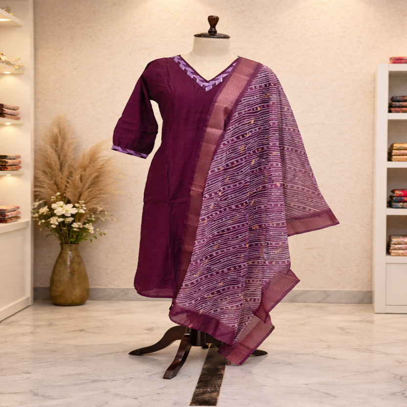 3PC - V Neck - Magenta