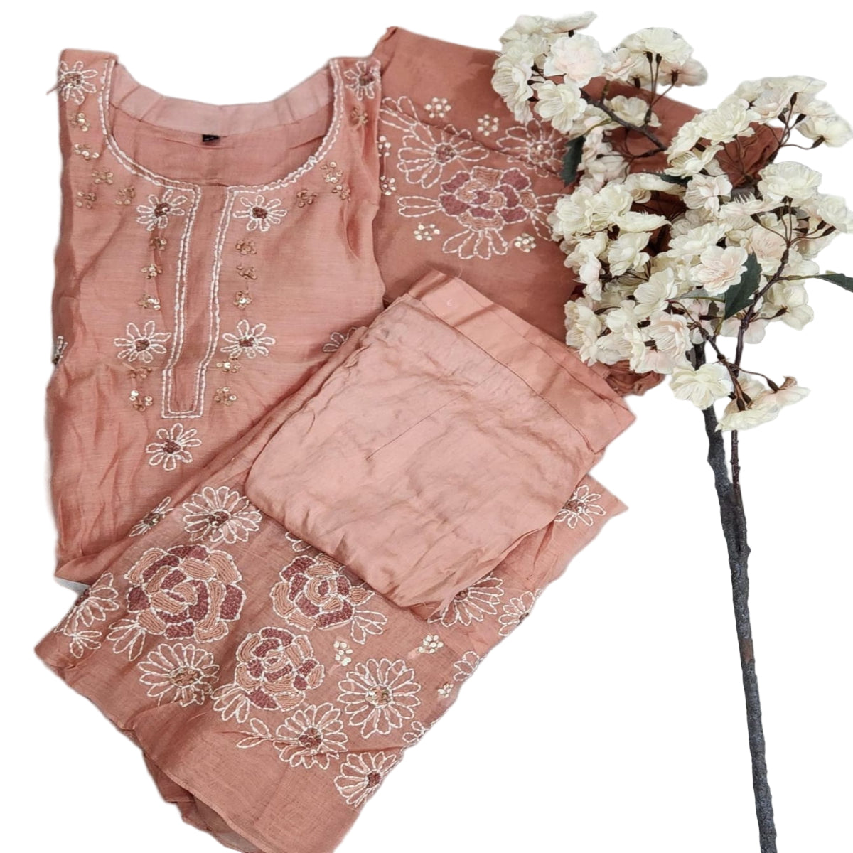 3 PC - U Neck - Peach