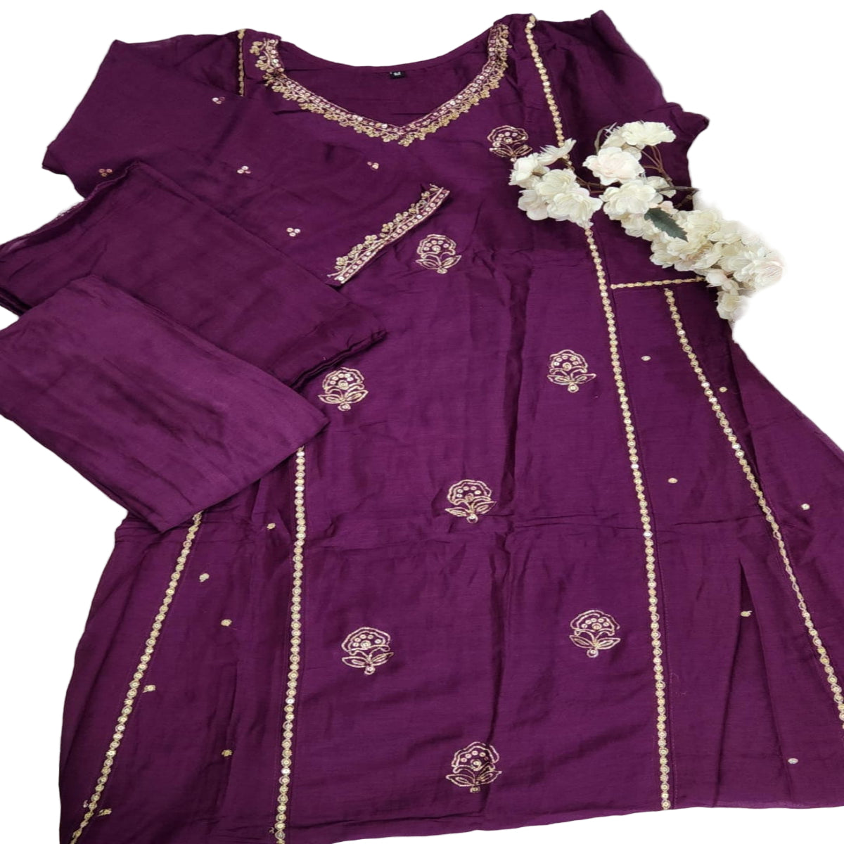 3 PC - V-Neck - Magenta