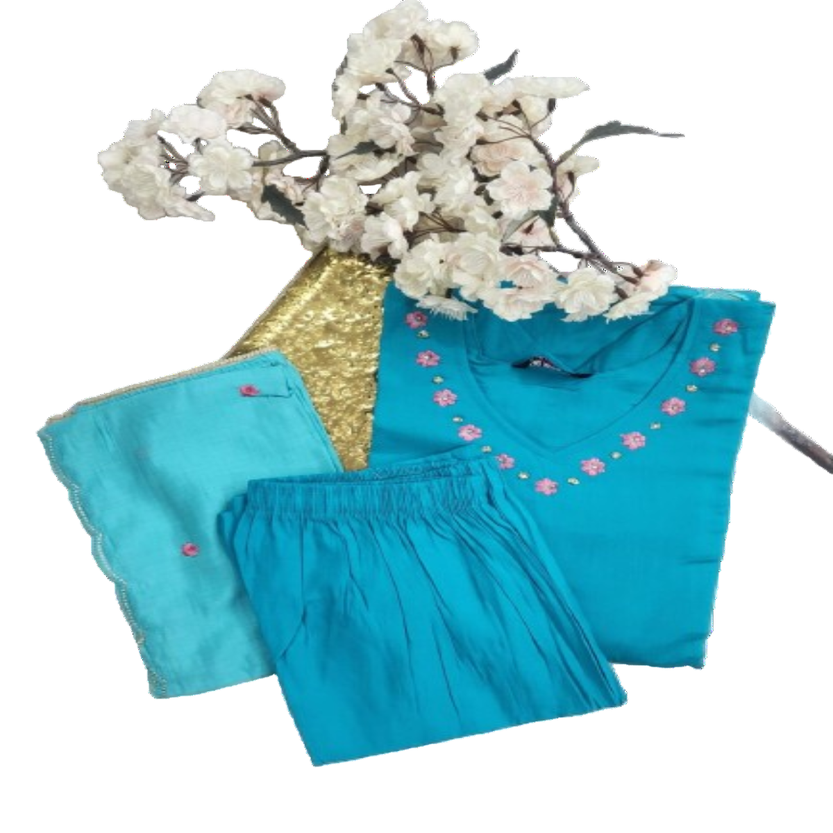 3 PC - VNeck -Rama Blue