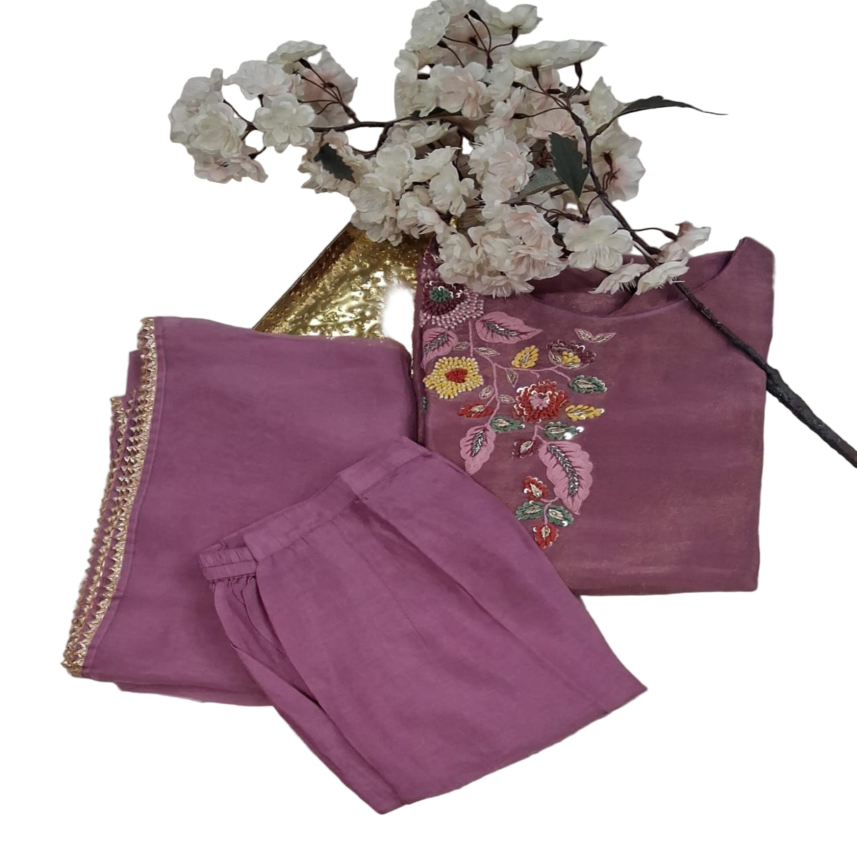 3 PC Round Neck Mauve(Pink)