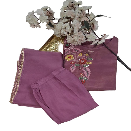 3 PC Round Neck Mauve(Pink)