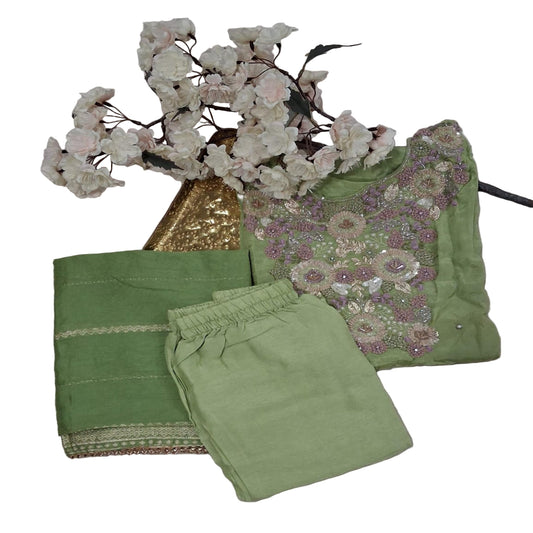 3 PC Round Neck Pastel Green 