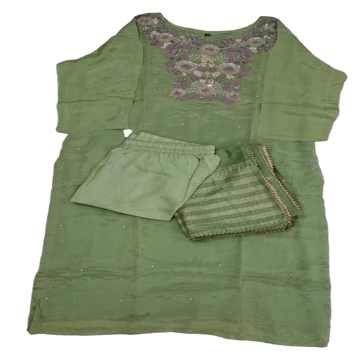 3 PC Round Neck Pastel Green