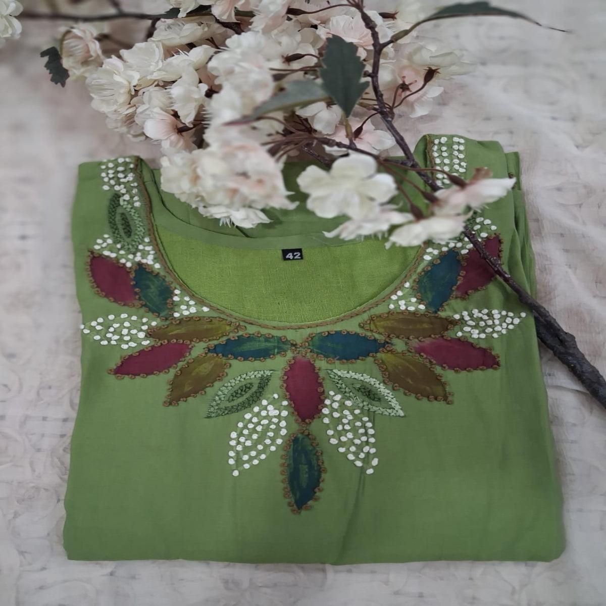 Pista Green cotton 3 Piece Set