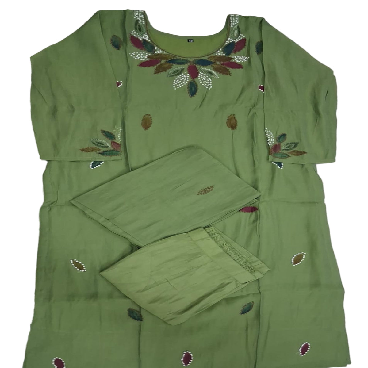 3 PC Round Neck Pista Green