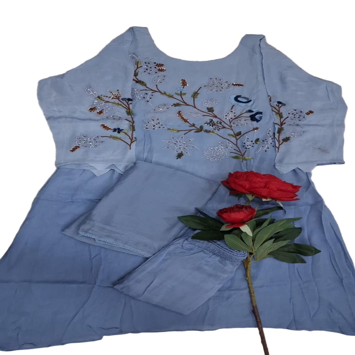 3 PC Round Neck Powder Blue