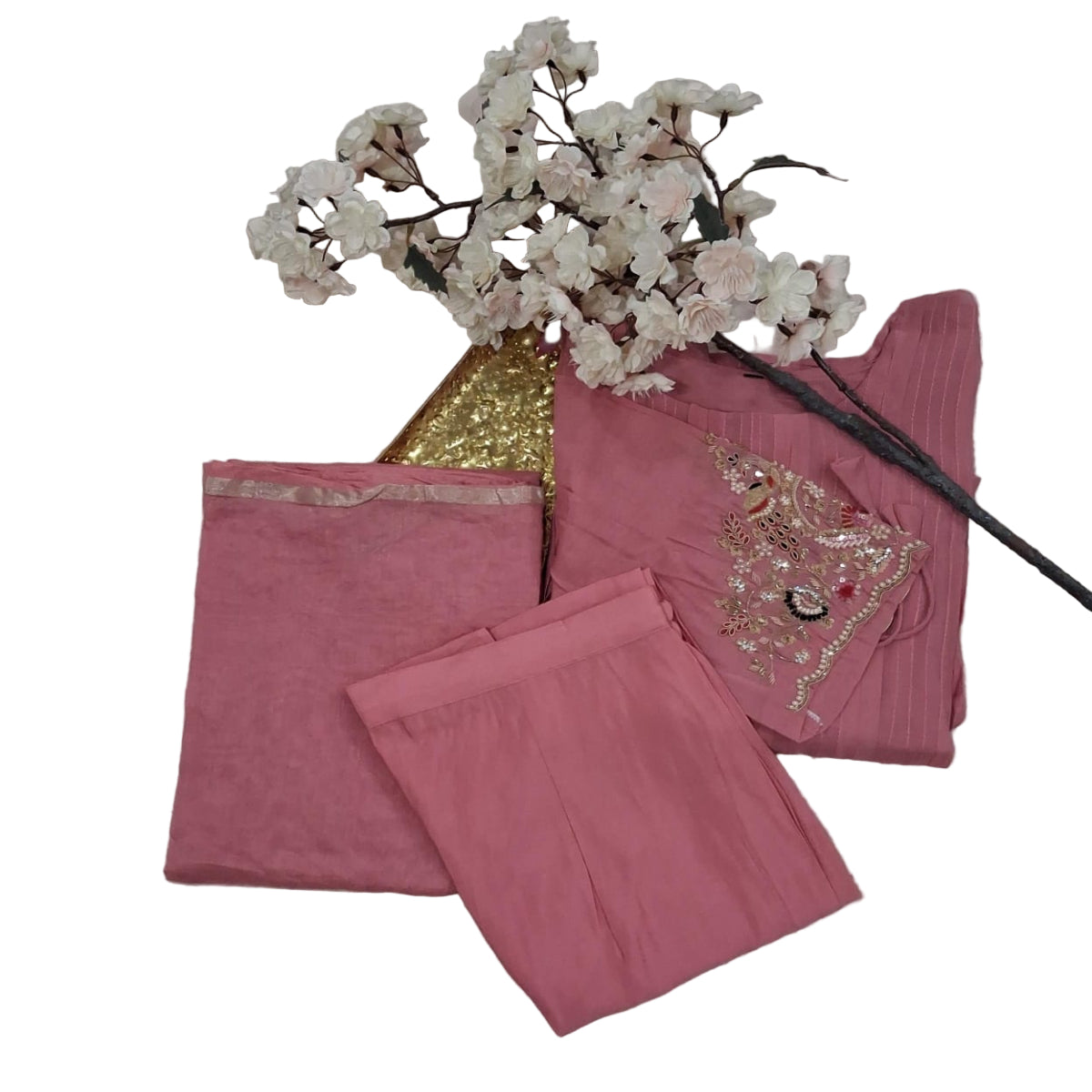 3 PC Round Neck Rose Pink