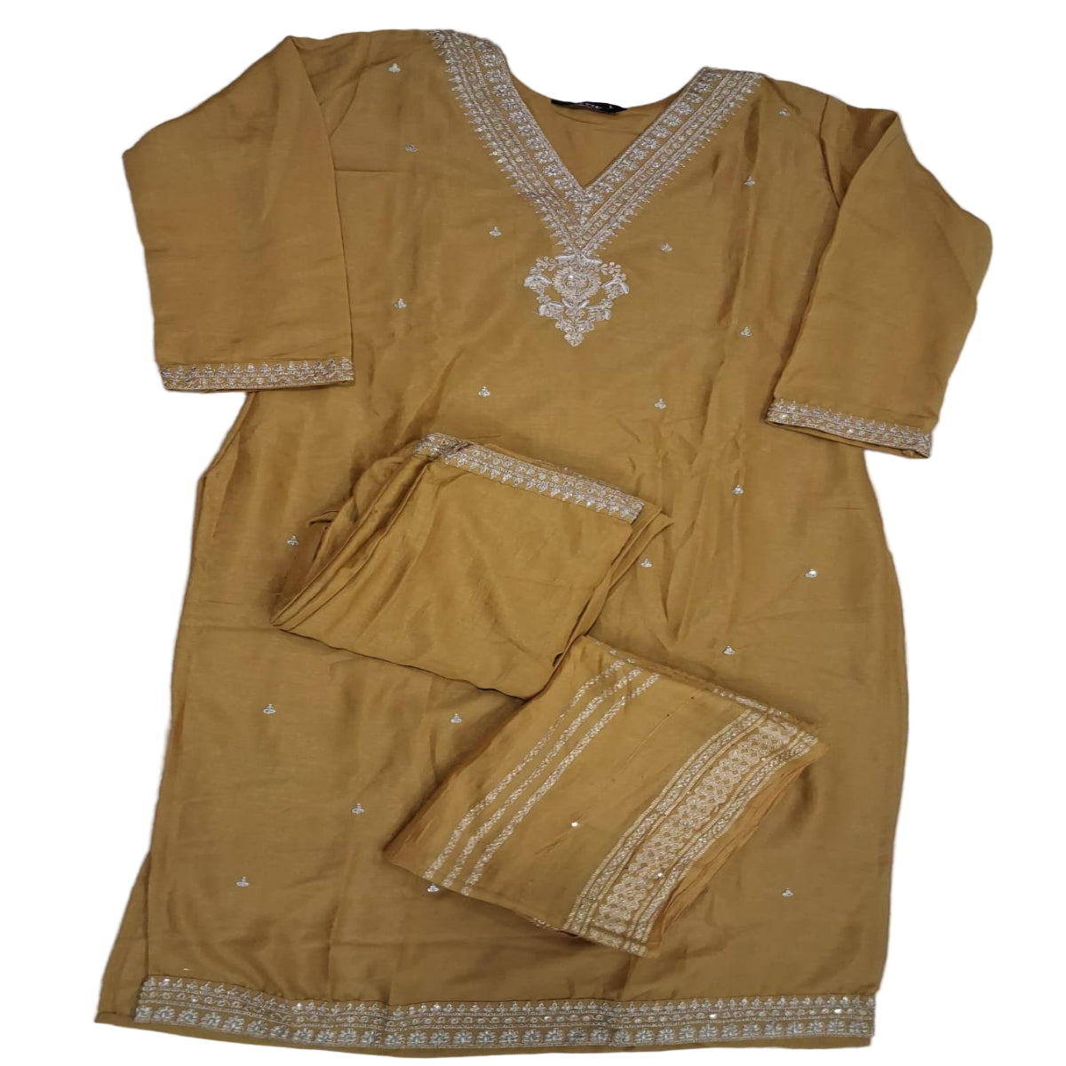 3 PC V-Neck Mustard Yellow