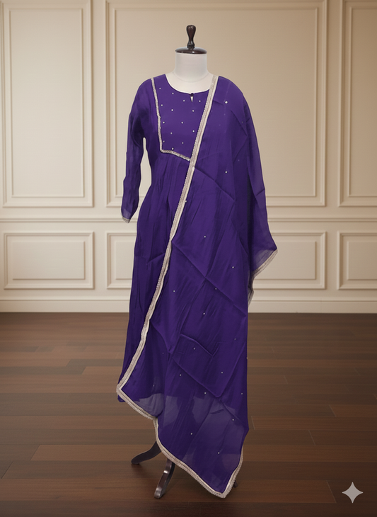3PC - Round Neck - Violet
