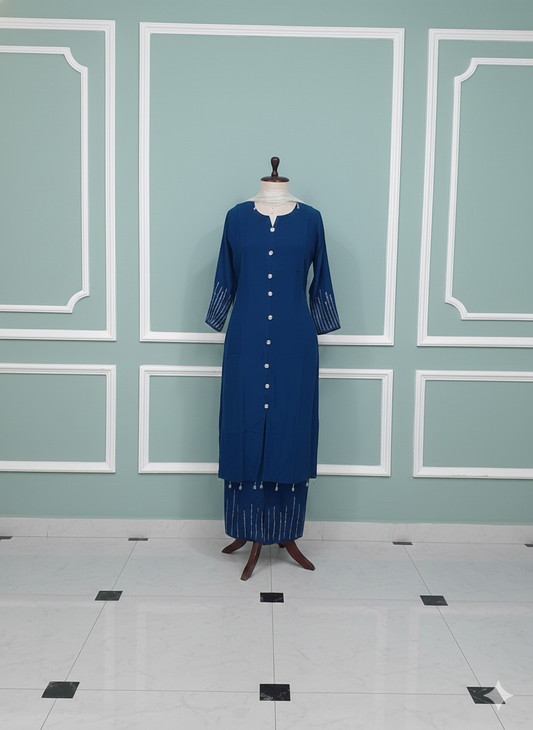 3 PC - Round Neck - Cobalt Blue