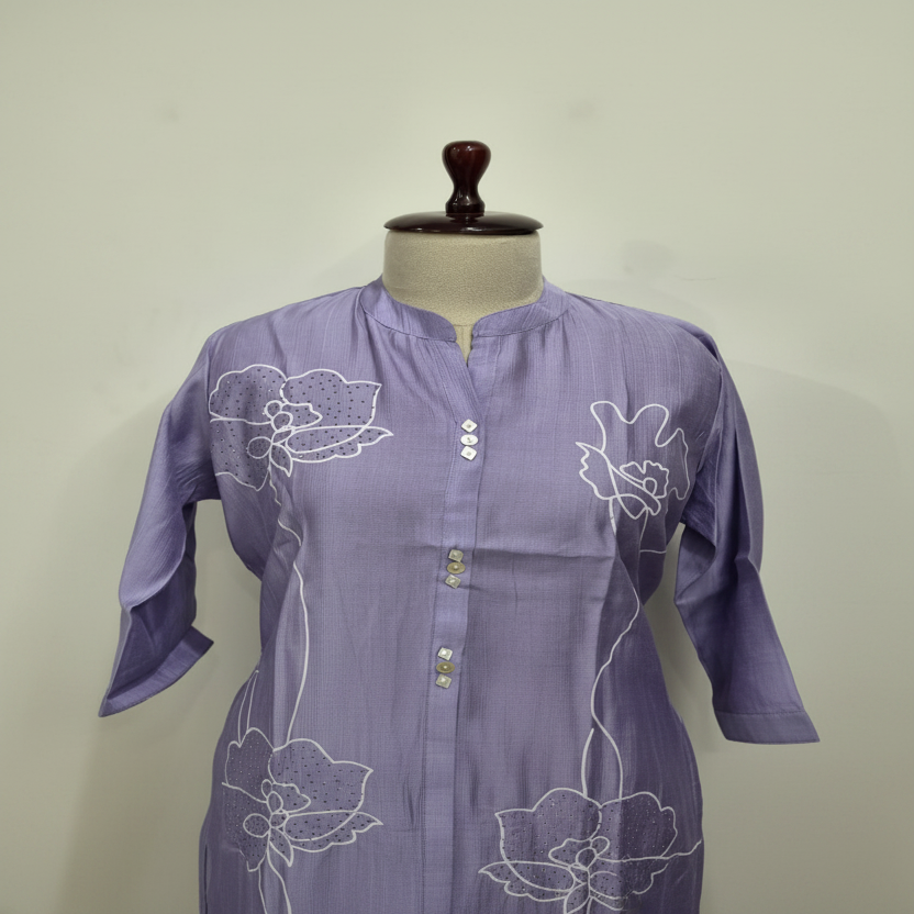 Lavender 2PC Ethnic Co-ord Set for Women2