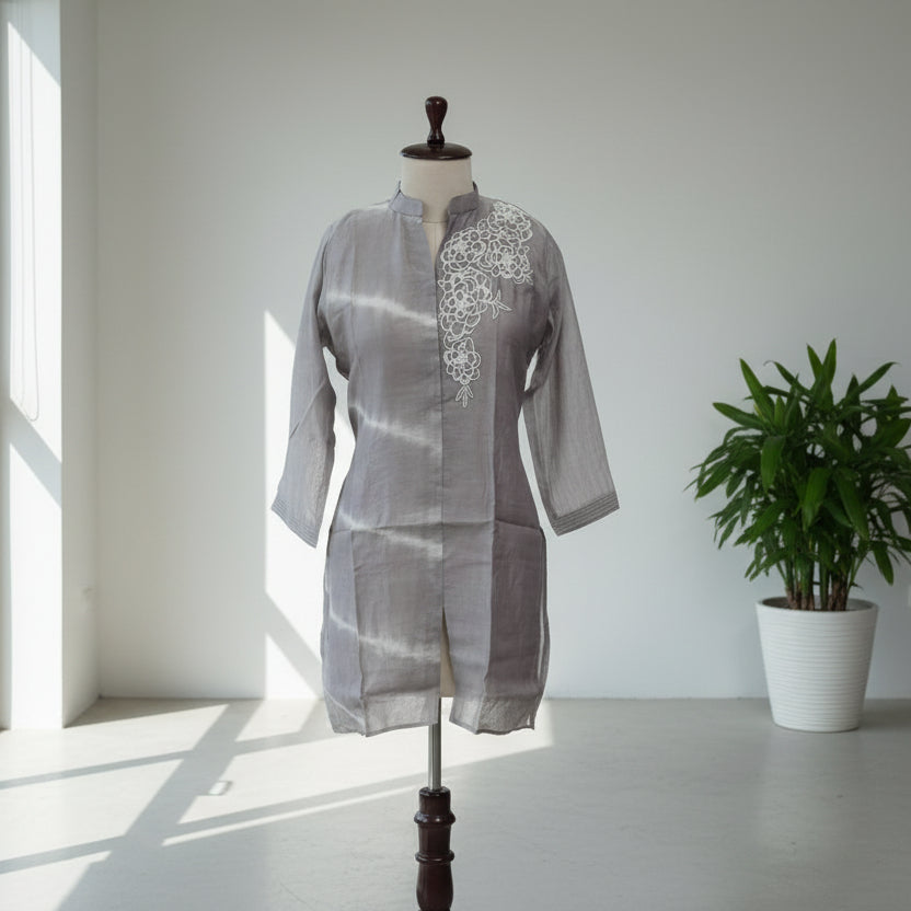 RL03BA04 2PC MANDRIN COLLAR GREY
