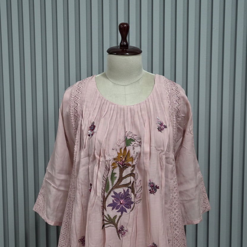 RL03BA05 3PC ROUND NECK PINK2