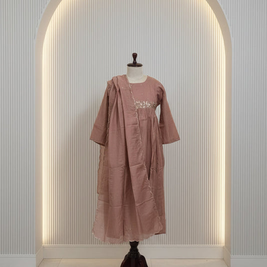 RL03BA - 01 3PC U NECK LIGHT BROWN