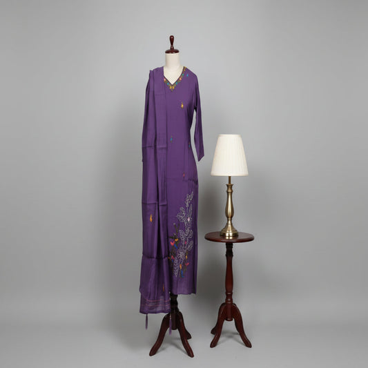 RL03ES06 3PC V NECK PURPLE