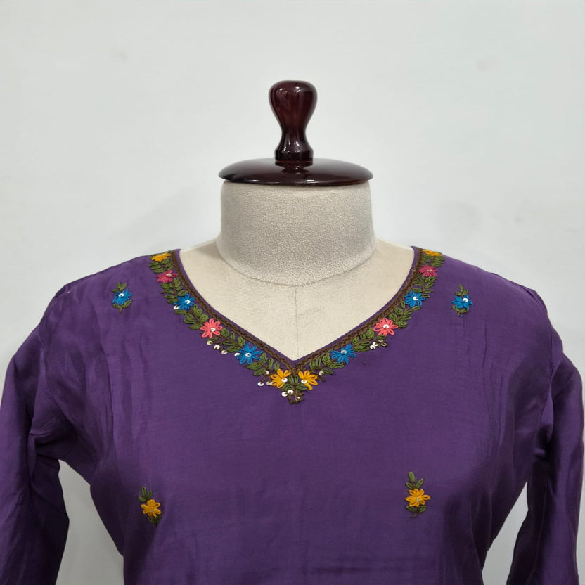 RL03ES06 3PC V NECK PURPLE2