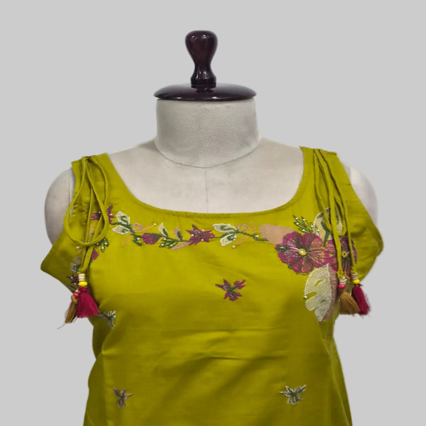 RL03WS10 3PC U-NECK Parrot Green