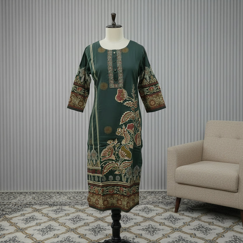 RL03WS11 3PC U-NECK DARK GREEN