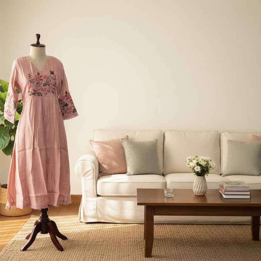 RL03WS13 3PC V-NECK PEACHISH PINK